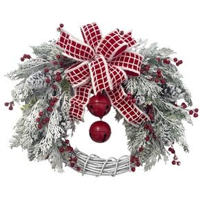 Elegant Red and White Holiday Wreath